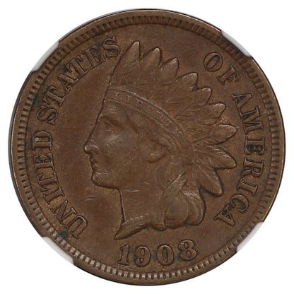 1908-S 1C NGC XF45 - Indian Cent - Popular Key Date