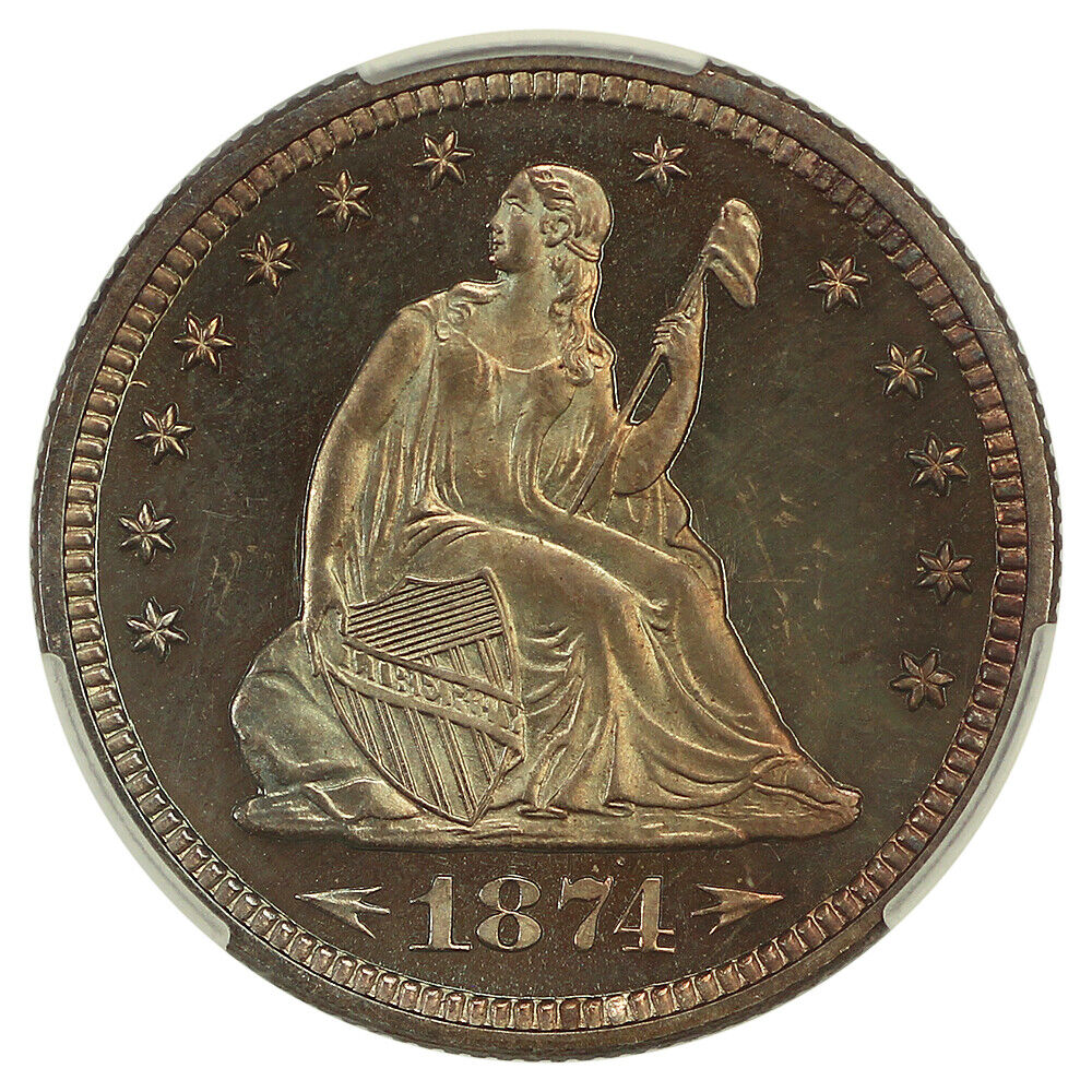 1874 25C CACG PR67+ (Arrows) ex: D.L. Hansen - Liberty Seated Quarter