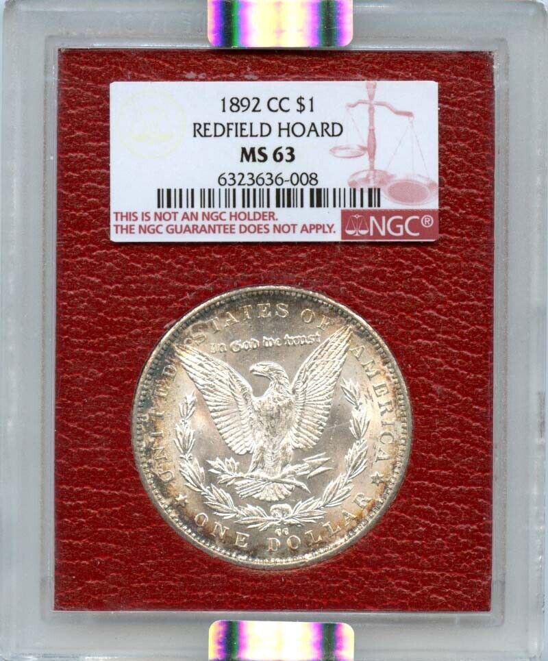 1892-CC $1 Morgan Dollar Redfield Hoard NGC MS63