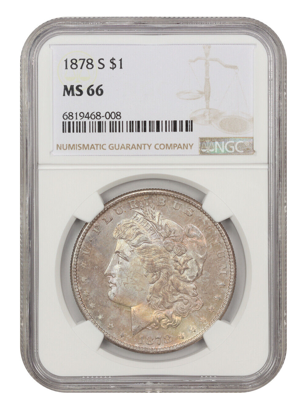 1878-S $1 NGC MS66