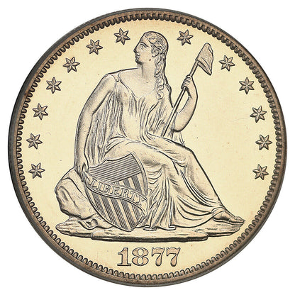 1877 50C CACG PR63CAM - Liberty Seated Half Dollar - Strong Cameo Effect