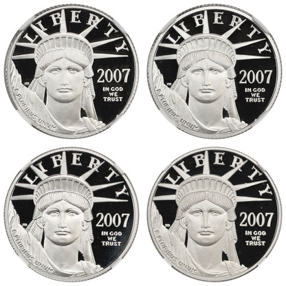 2007-W Platinum Statue of Liberty Set NGC PR70DCAM (4 Coins)