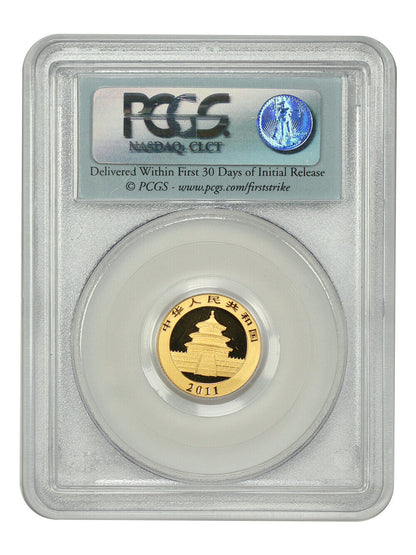 China: 2011 50Yn Gold Panda PCGS MS70 (First Strike) - Other