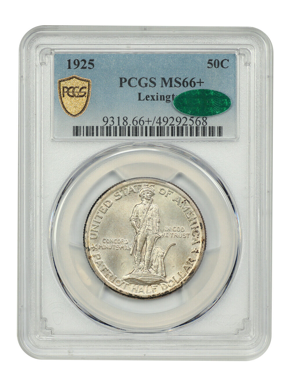 1925 50C Lexington PCGS/CAC MS66+ - Classic Silver Commemorative