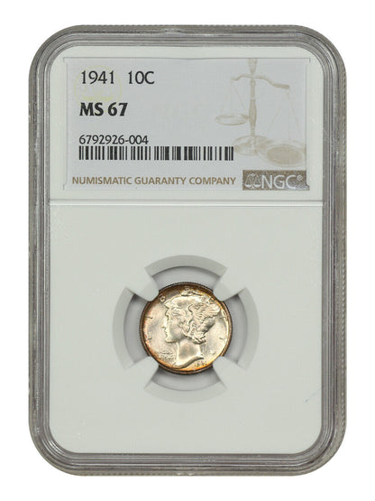 1941 10C NGC MS67 - Mercury Dime