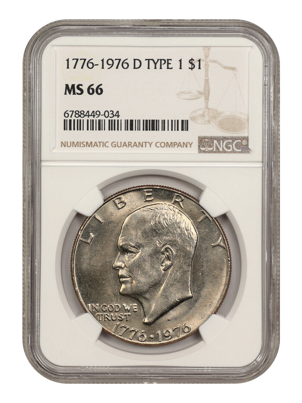 1976-D $1 Type 1 NGC MS66