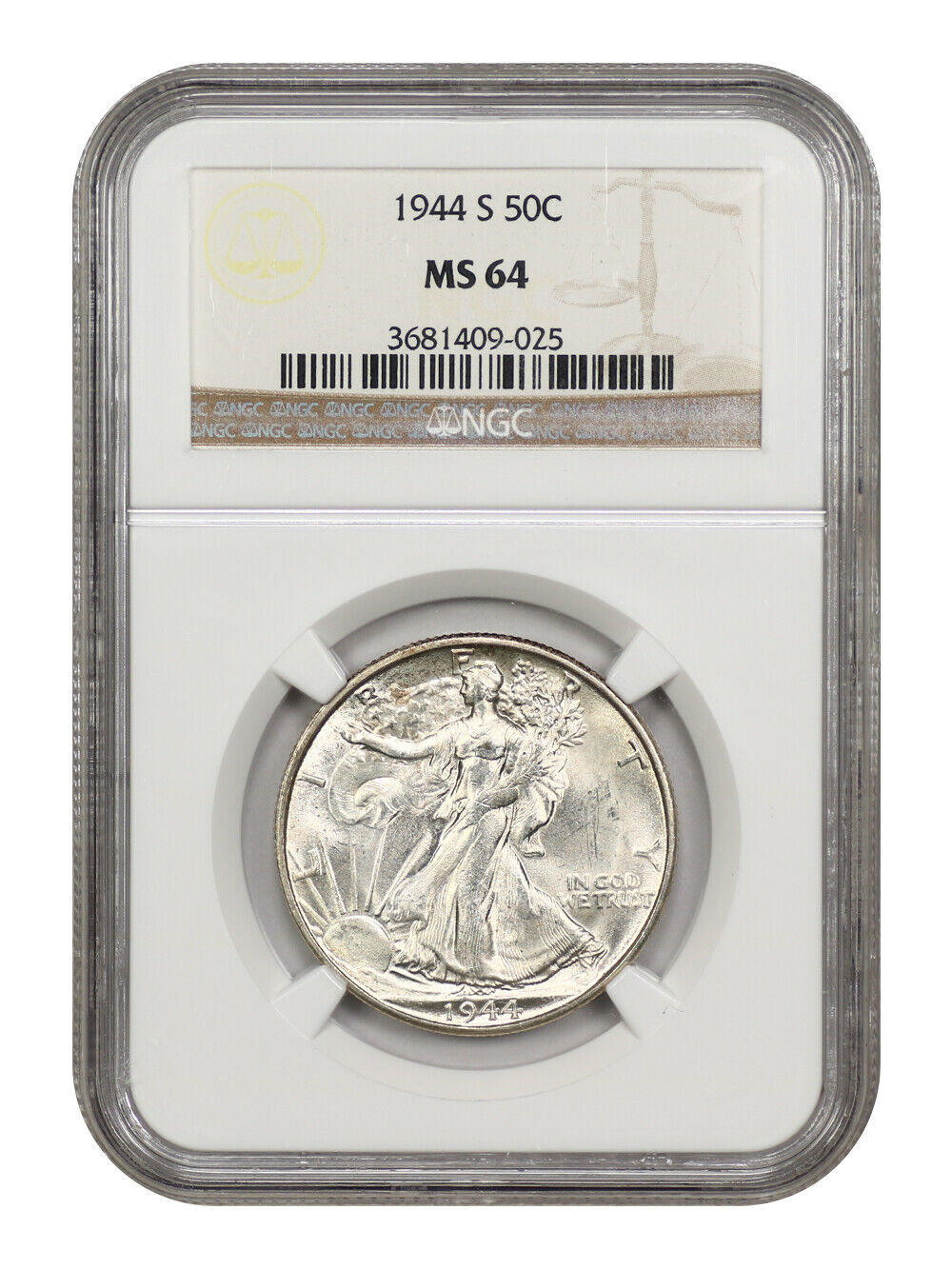 1944-S 50C NGC MS64