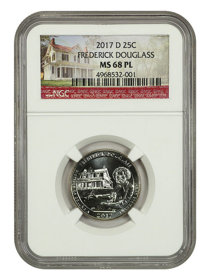 2017-D 25C Frederick Douglass NP NGC MS68PL - Type 1 - Clad