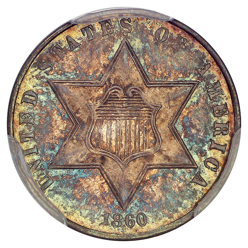 1860 3CS PCGS/CAC PR65 ex: D.L. Hansen