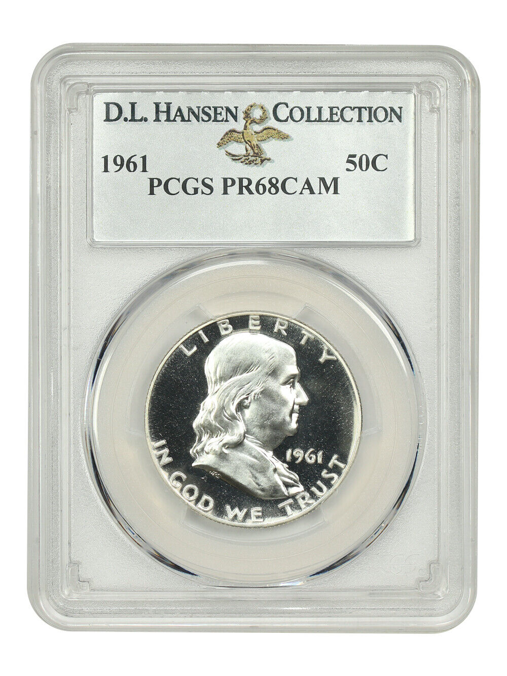 1961 50C PCGS PR68CAM ex: D.L. Hansen - Franklin Half Dollar