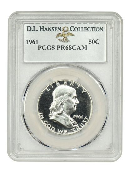 1961 50C PCGS PR68CAM ex: D.L. Hansen - Franklin Half Dollar