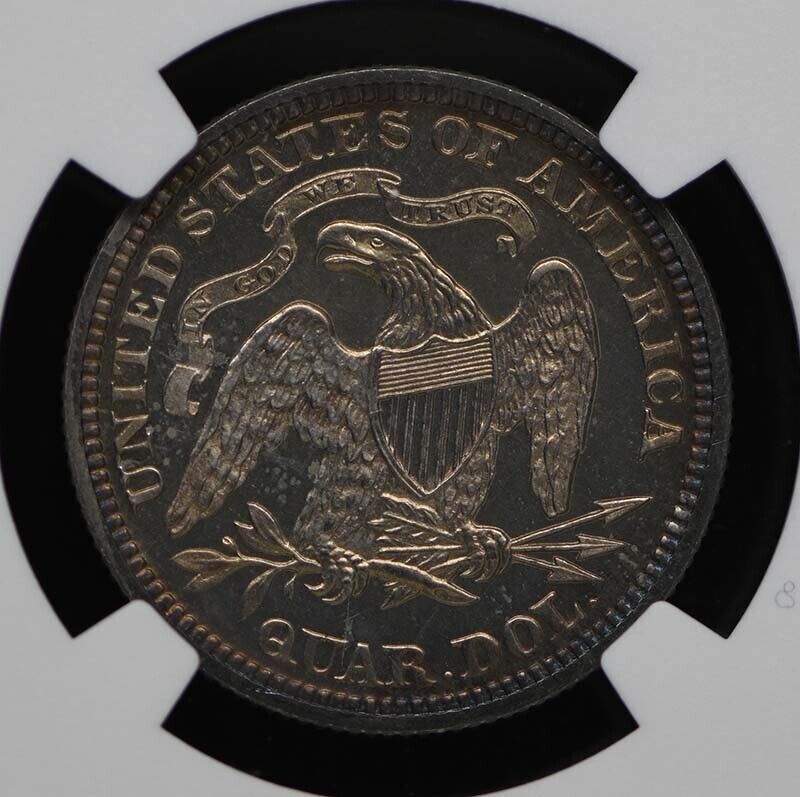 1874 ARROWS Seated Liberty Quarter 25C NGC PR65