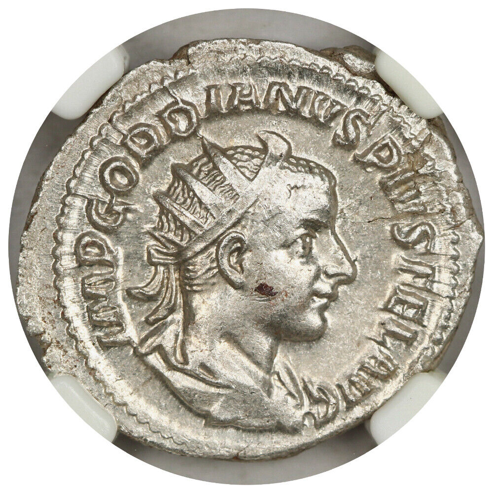 Ancient Roman: Gordian III (AD 238-244) AR Double-Denarius NGC AU