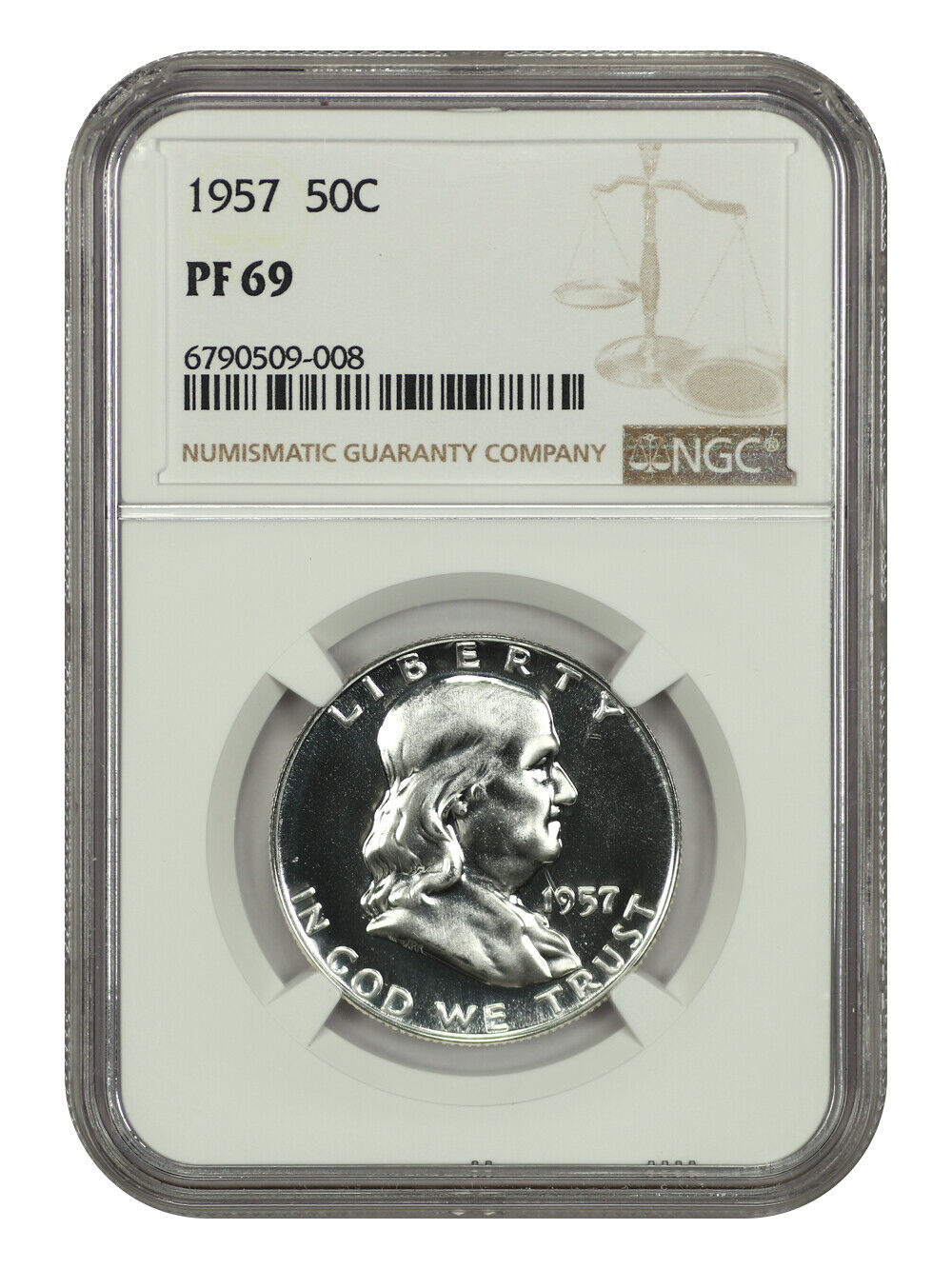 1957 50C NGC PR69 - Franklin Half Dollar