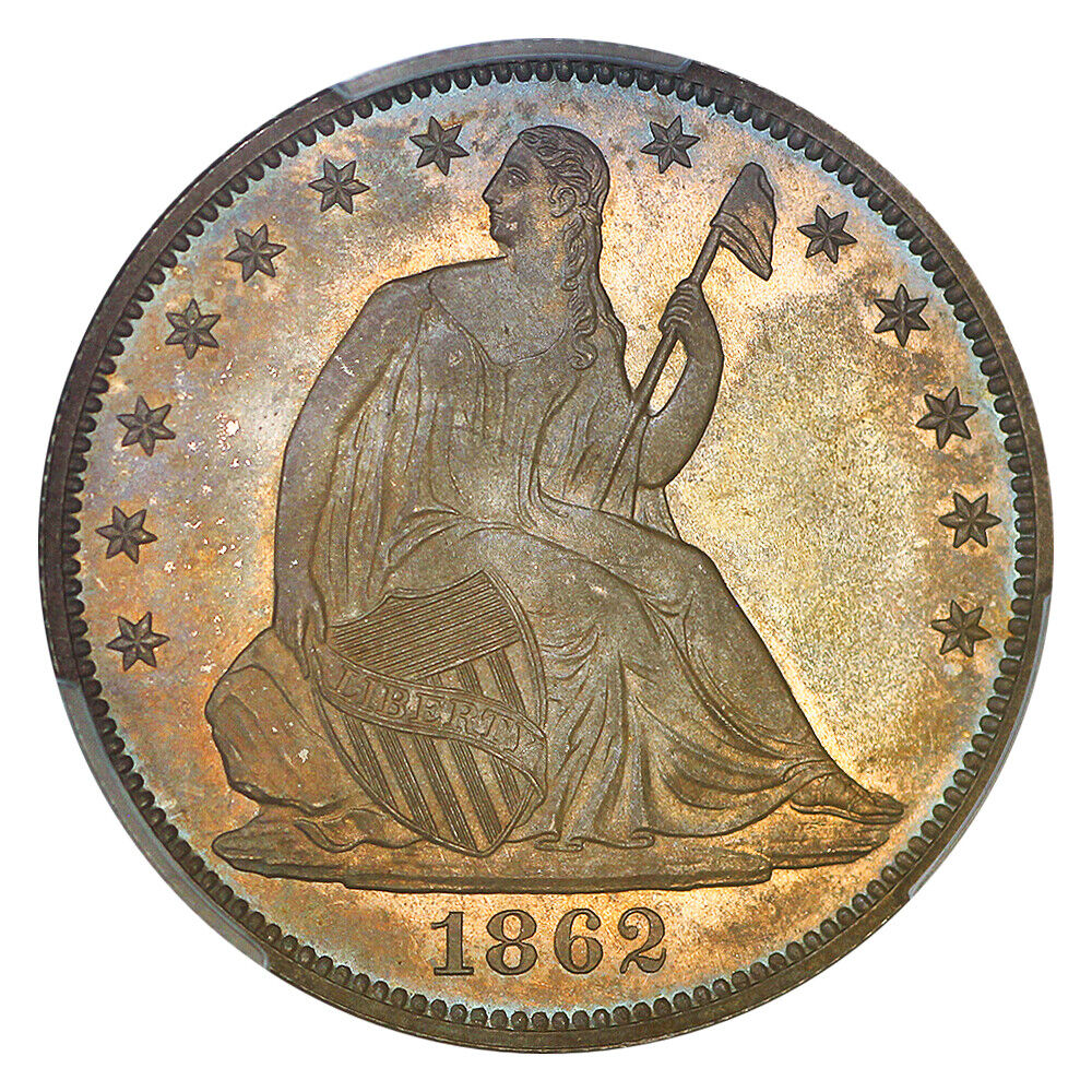 1862 50C PCGS/CAC PR64+