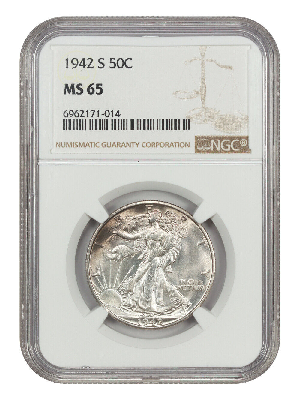 1942-S 50C NGC MS65 - Walking Liberty Half Dollar