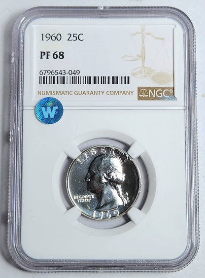 1960 P Washington Quarter NGC PF-68 Sight White