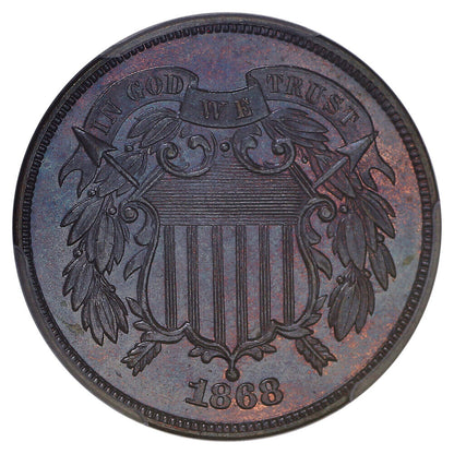 1868 2c PCGS Proof 67 BN ex: D.L. Hansen