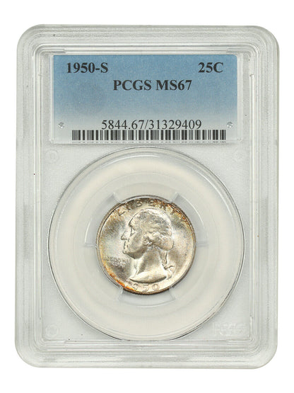 1950-S 25C PCGS MS67 - Washington Quarter