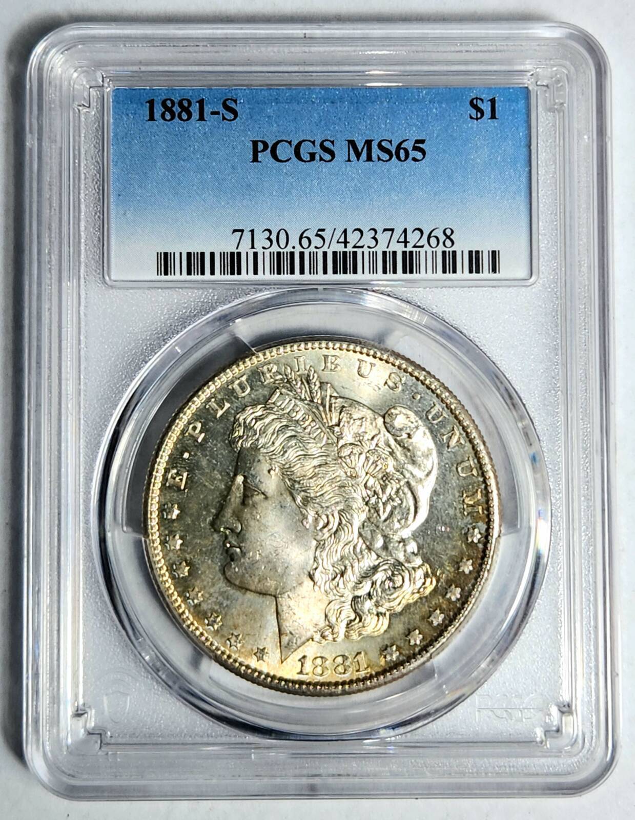 1881 S Morgan Silver Dollar PCGS MS-65