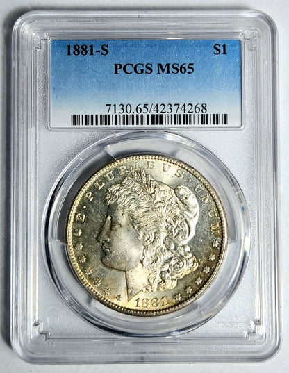 1881 S Morgan Silver Dollar PCGS MS-65