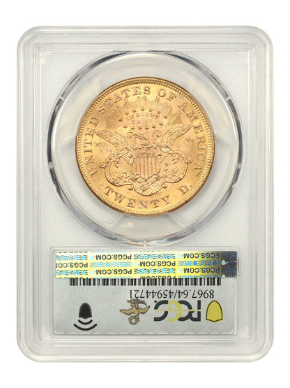 1873 $20 PCGS MS64 (Open 3) ex: D.L. Hansen