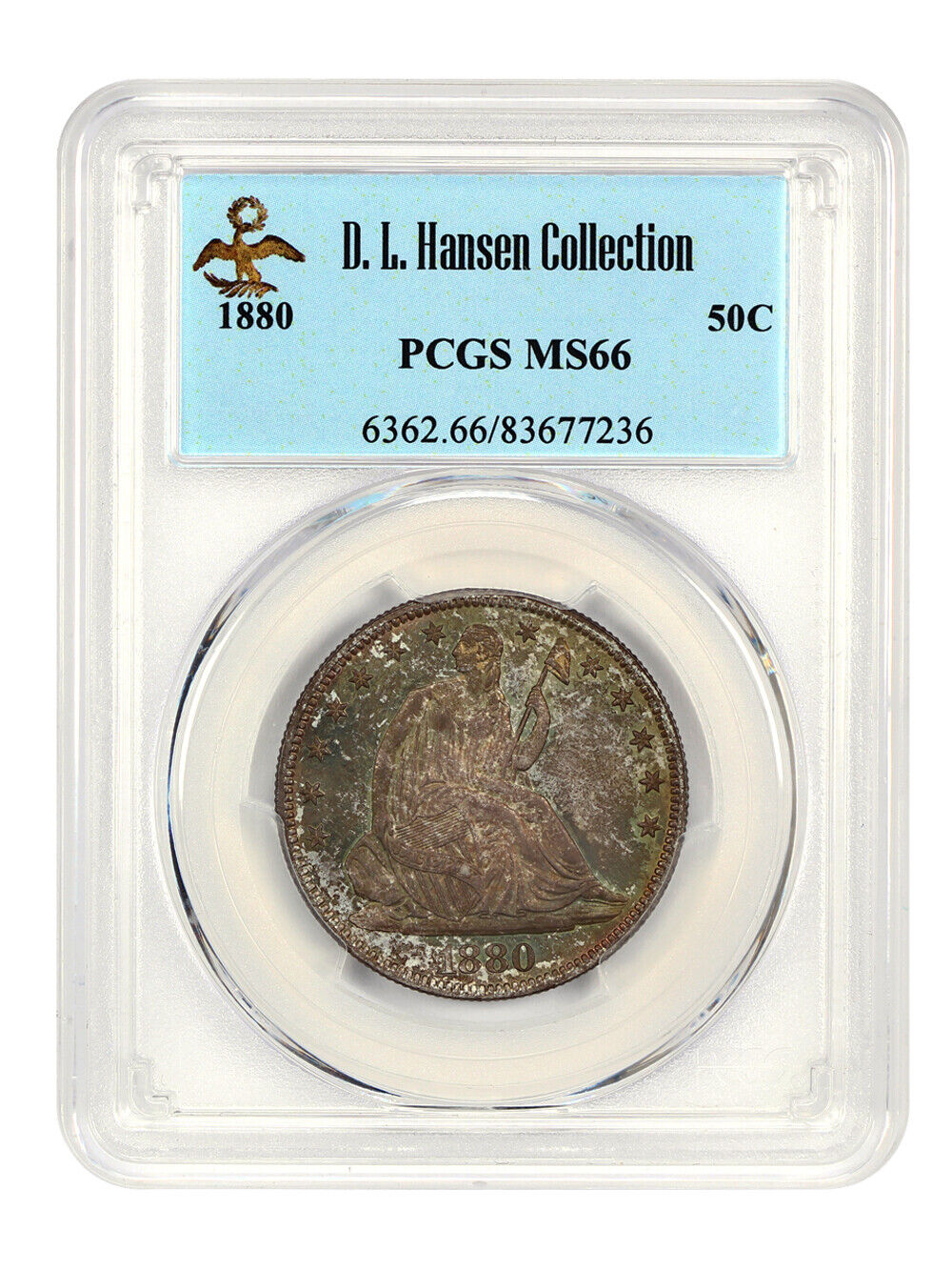 1880 50c PCGS MS66 ex: D.L. Hansen