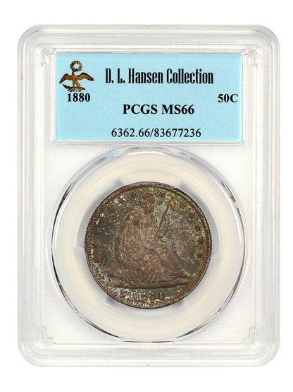 1880 50c PCGS MS66 ex: D.L. Hansen