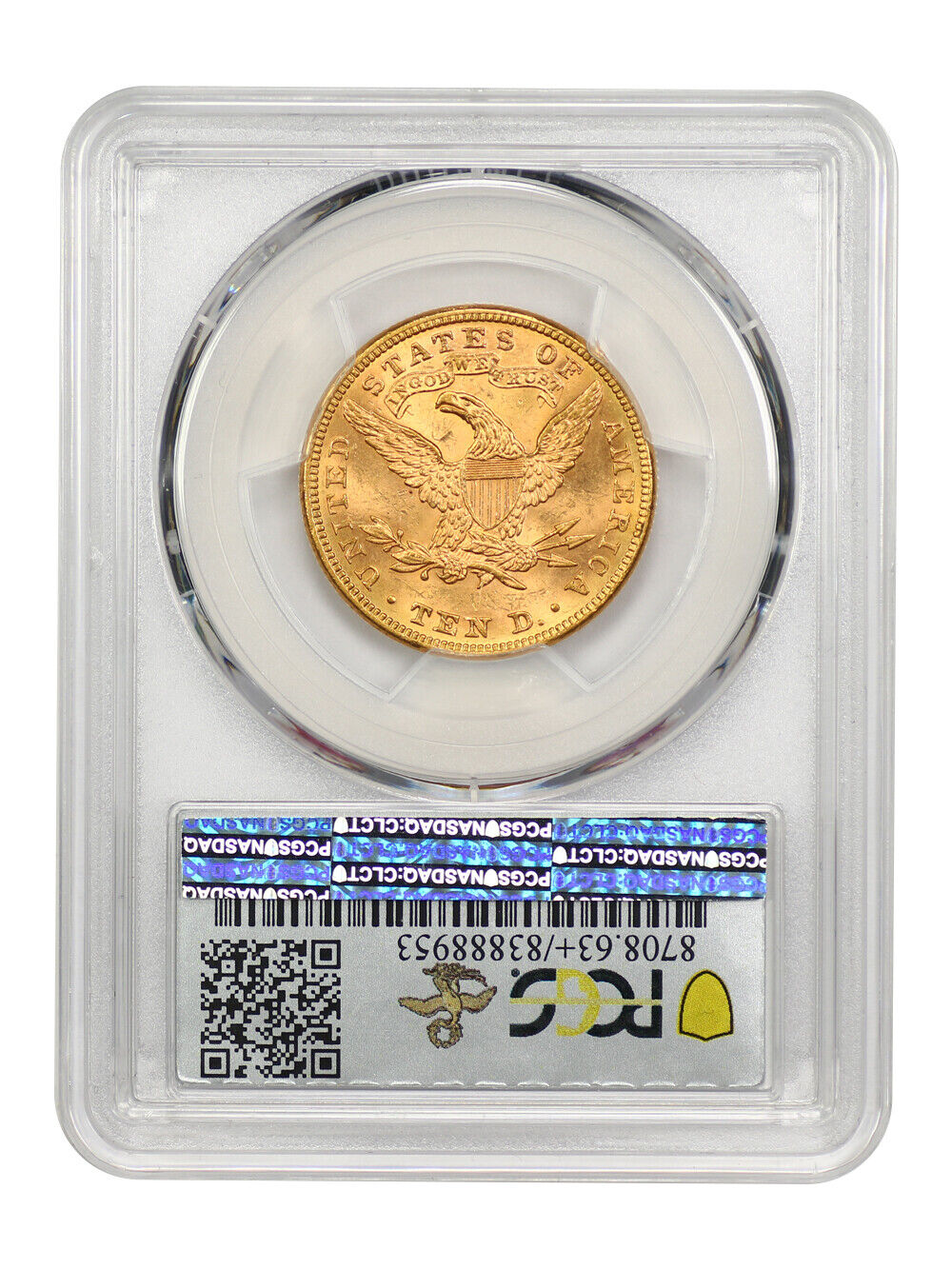 1886 $10 PCGS MS63+ ex: D.L. Hansen