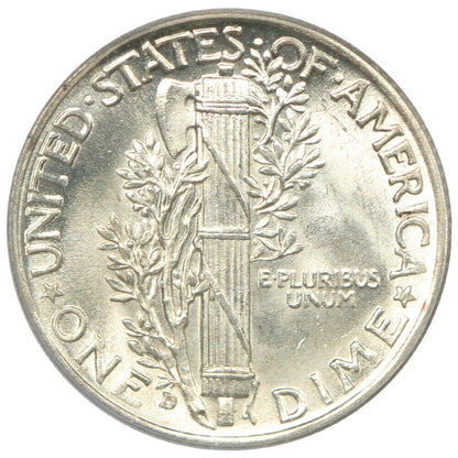 1938-D 10C PCGS MS66FB - Mercury Dime