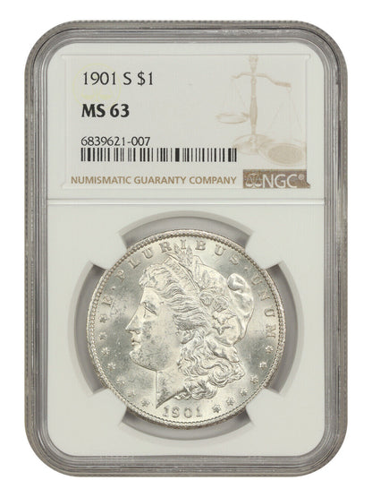 1901-S $1 NGC MS63 - Morgan Dollar - Better Date S-Mint