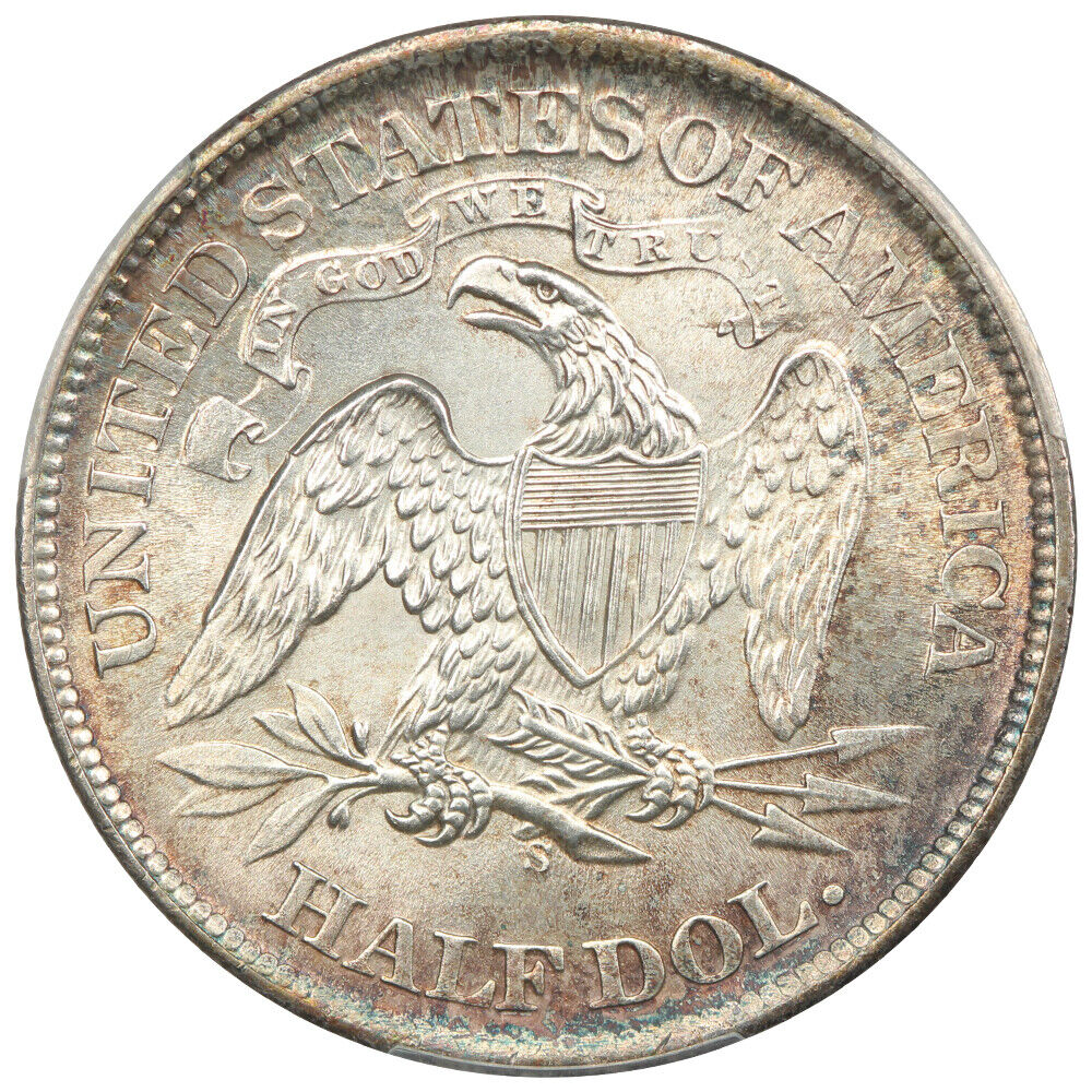 1867-S 50C PCGS MS65