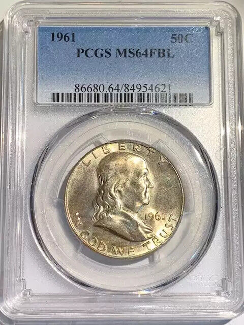 1961 P Franklin Half Dollar PCGS MS-64 FBL