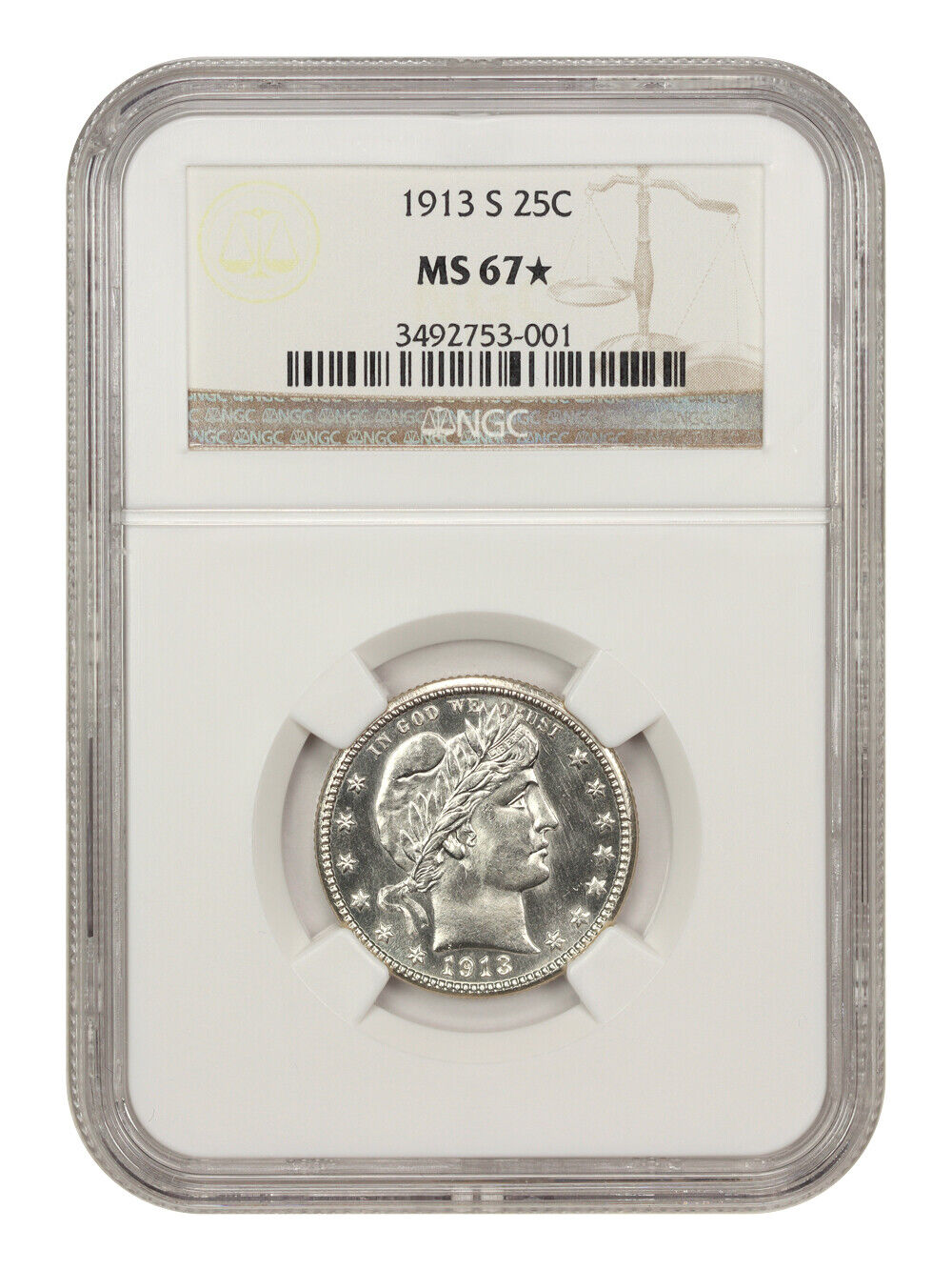 1913-S 25c NGC MS67 *Star*