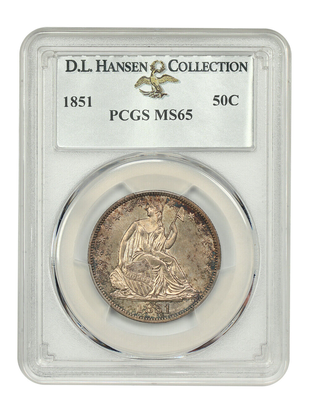 1851 50C PCGS MS65 ex: D.L. Hansen