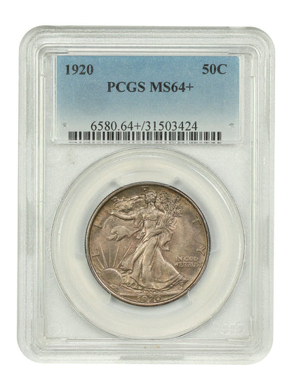 1920 50C PCGS MS64+ - Walking Liberty Half Dollar