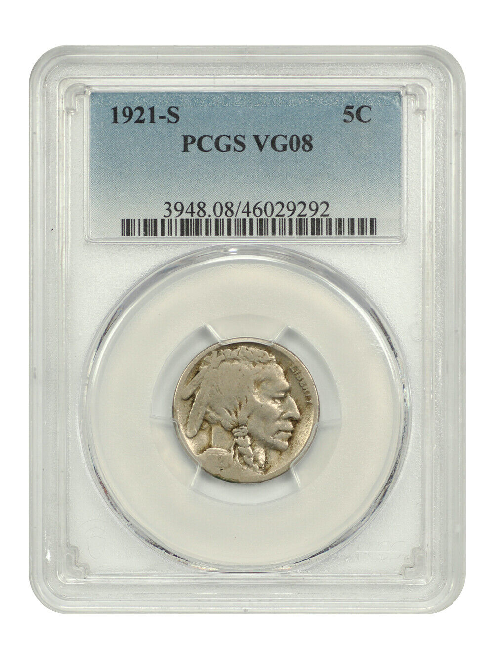 1921-S 5C PCGS VG08