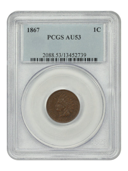 1867 1C PCGS AU53 - Indian Cent - Better Date