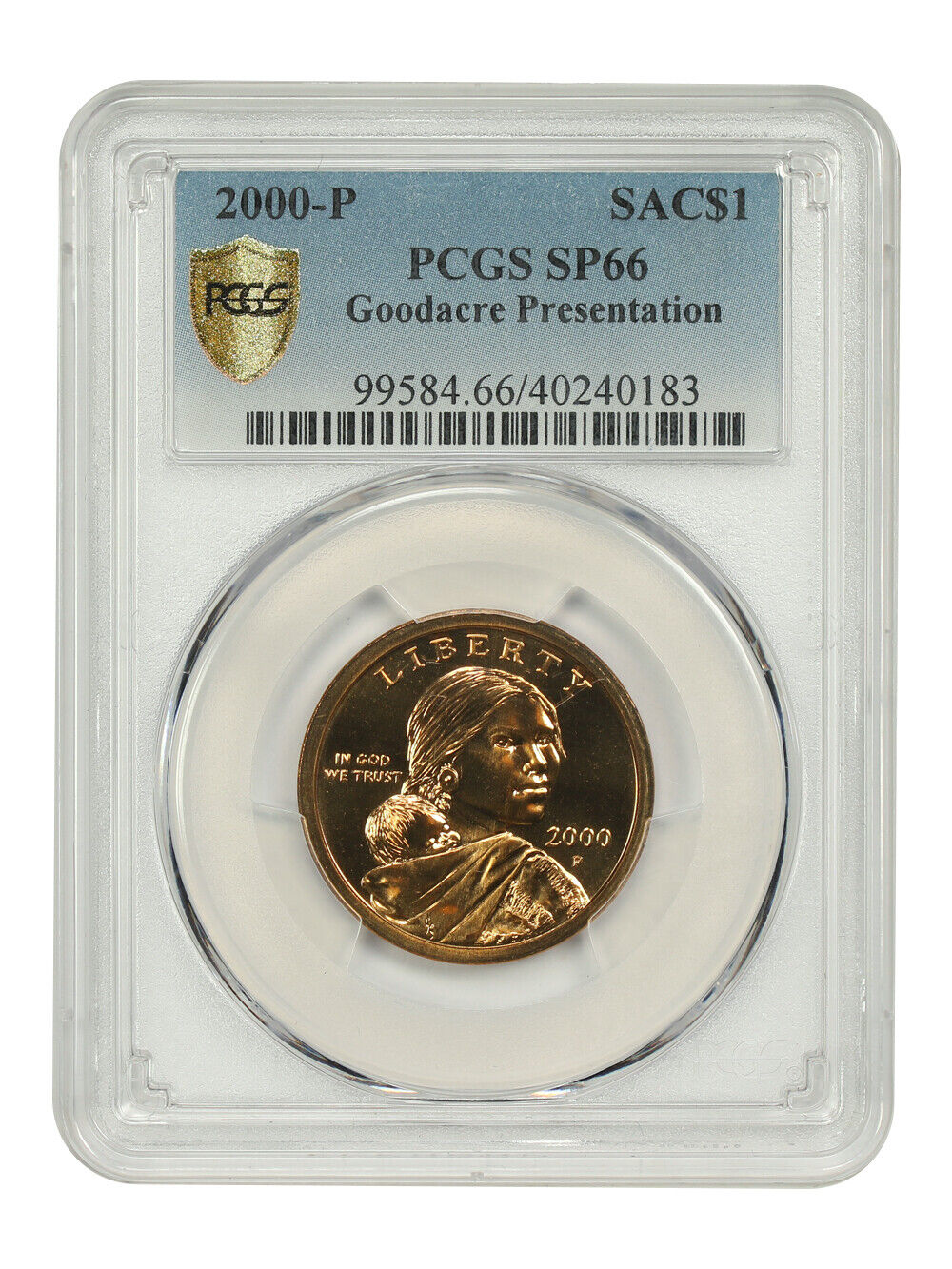 2000-P SAC$1 PCGS SP66 (Goodacre Presentation) - Sacagawea Dollar