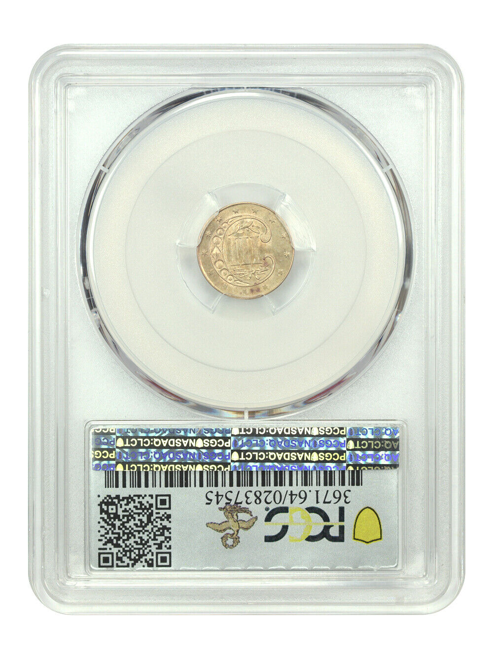1855 3CS PCGS MS64 ex: D.L. Hansen