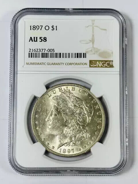 1897 O Morgan Silver Dollar NGC AU-58