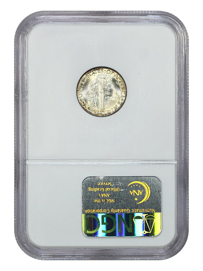 1945-D 10C NGC MS64FB - Mercury Dime