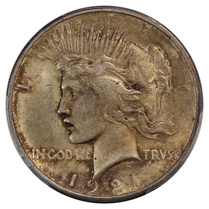 1921 $1 PCGS/CAC AU58 (High Relief) - Peace Dollar - Fantastic Originality