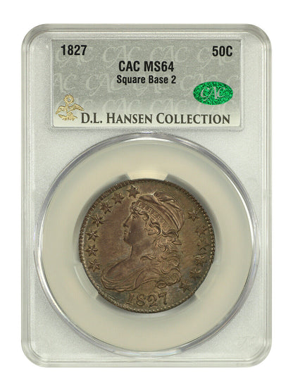 1827 50C CACG MS64 (Square Base 2) ex: D.L. Hansen - Capped Bust Half Dollar