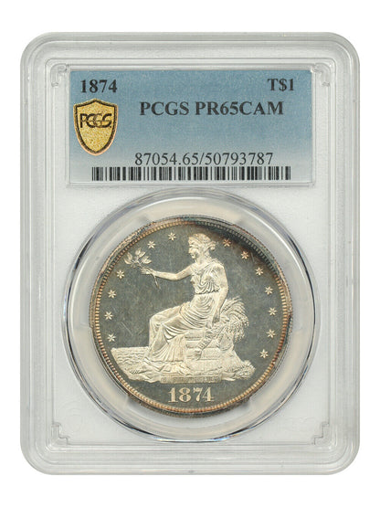 1874 Trade $1 PCGS PR65CAM - Trade Dollar - Desirable Proof Trade Dollar