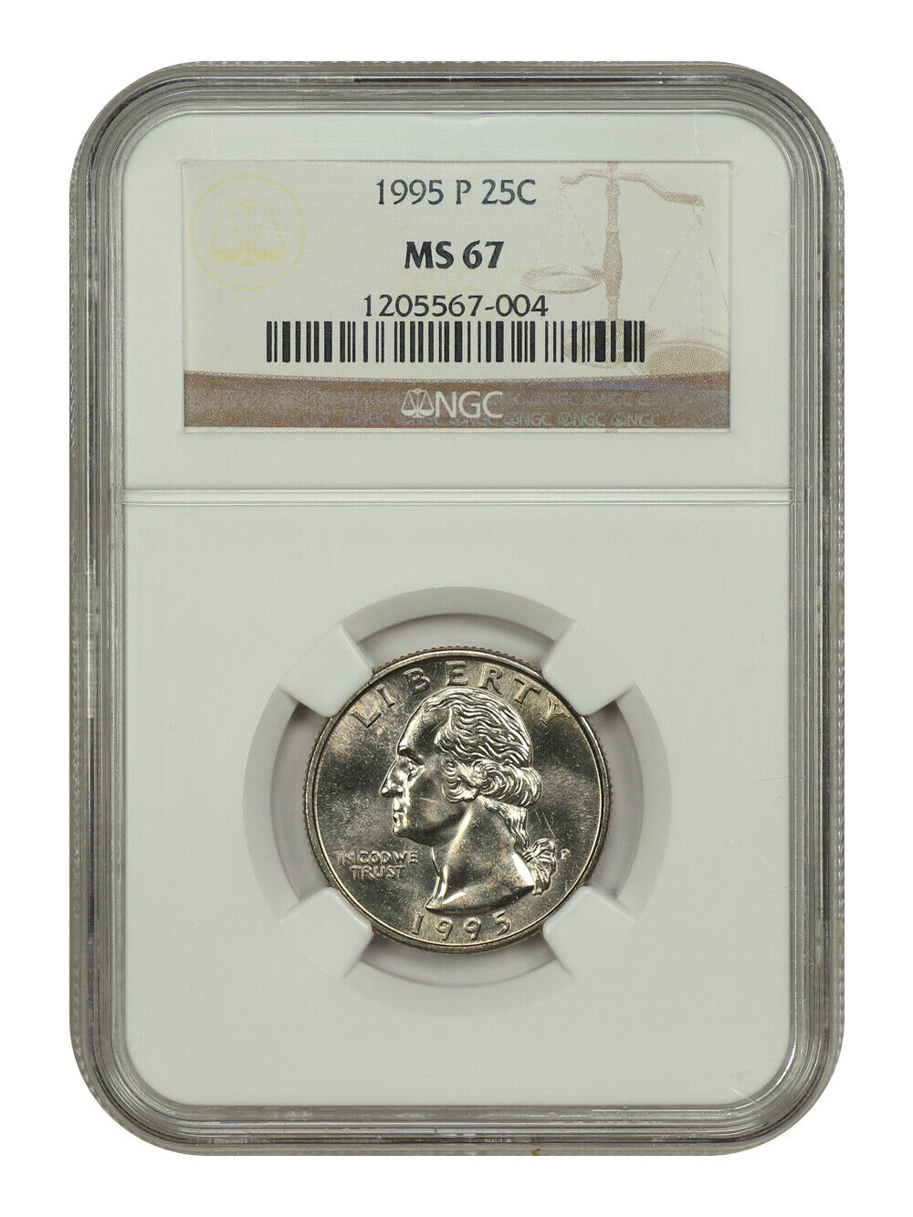 1995-P 25C NGC MS67 - Washington Quarter