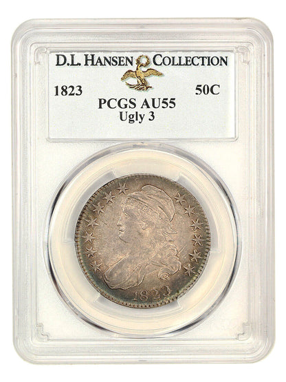 1823 50c PCGS AU55 (Ugly 3) ex: D.L. Hansen