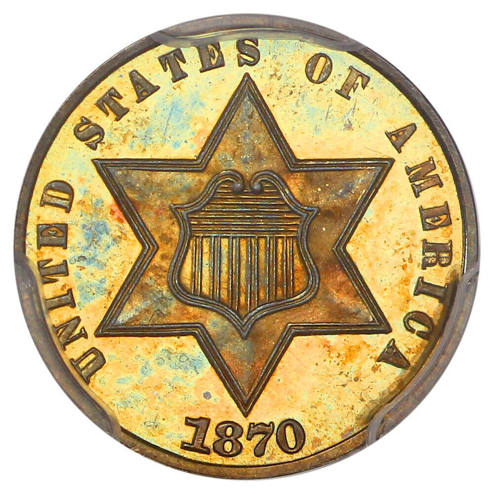 1870 3CS PCGS/CAC PR66+