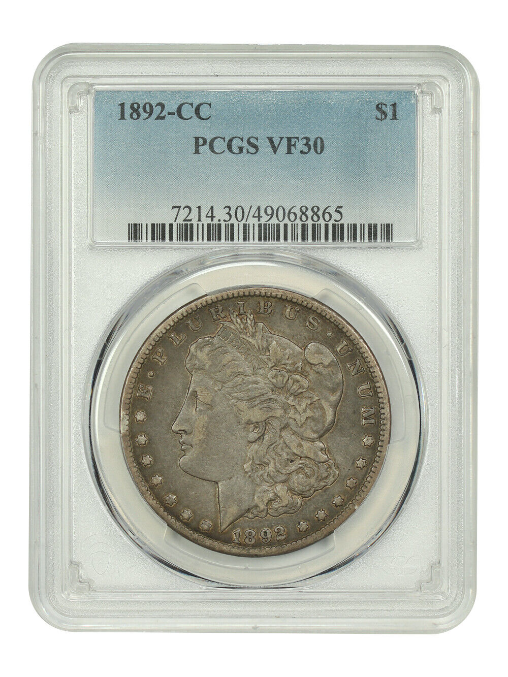 1892-CC $1 PCGS VF30 - Morgan Dollar - Popular, Scarce Carson City Morgan