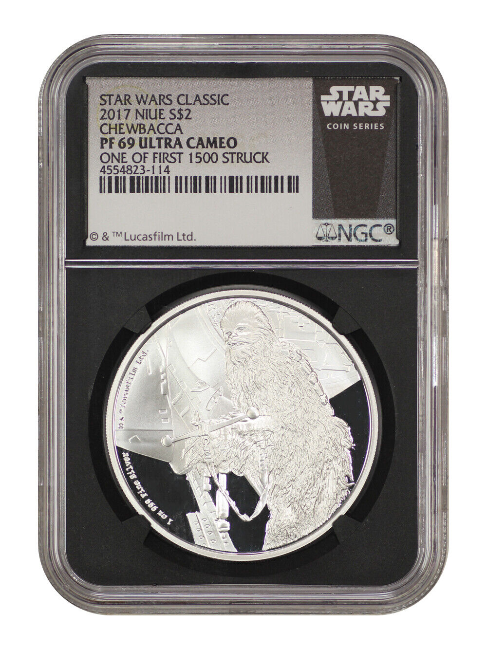 Niue: 2017 Star Wars Chewbacca $2 NGC Proof 69 UCAM (One of First 1500 Struck)